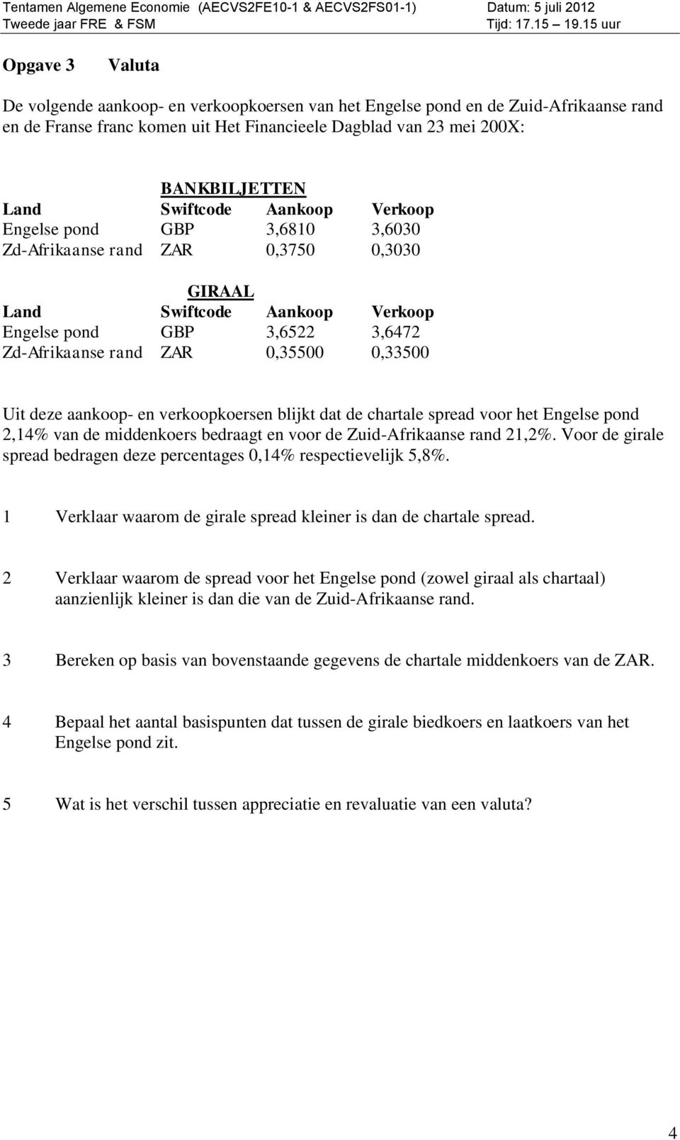 0,33500 Uit deze aankoop- en verkoopkoersen blijkt dat de chartale spread voor het Engelse pond 2,14% van de middenkoers bedraagt en voor de Zuid-Afrikaanse rand 21,2%.