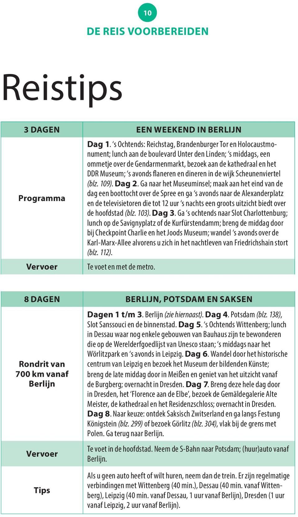 avonds flaneren en dineren in de wijk Scheunenviertel (blz. 109). Dag 2.