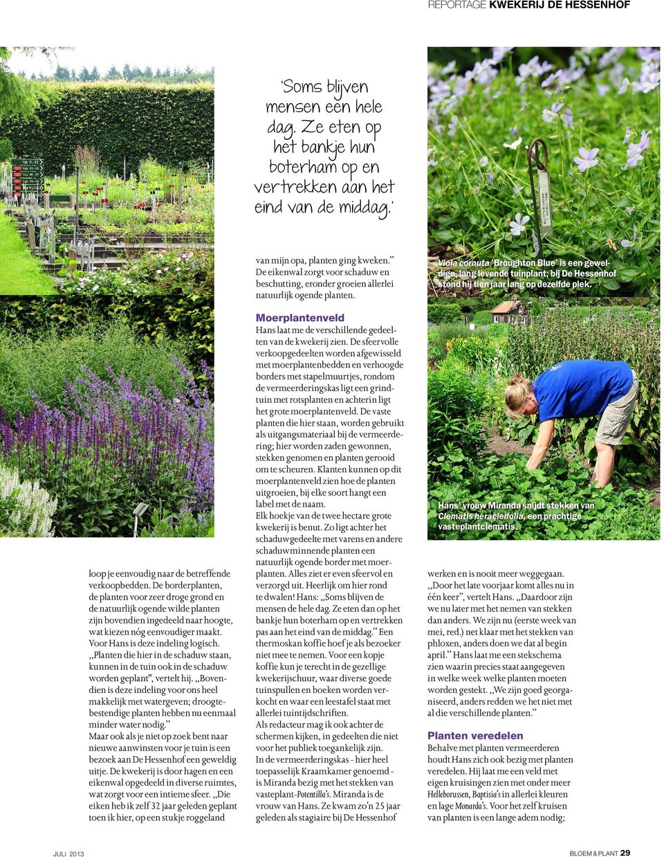 ,,planten die hier in de schaduw staan, kunnen in de tuin ook in de schaduw worden geplant'', vertelt hij.