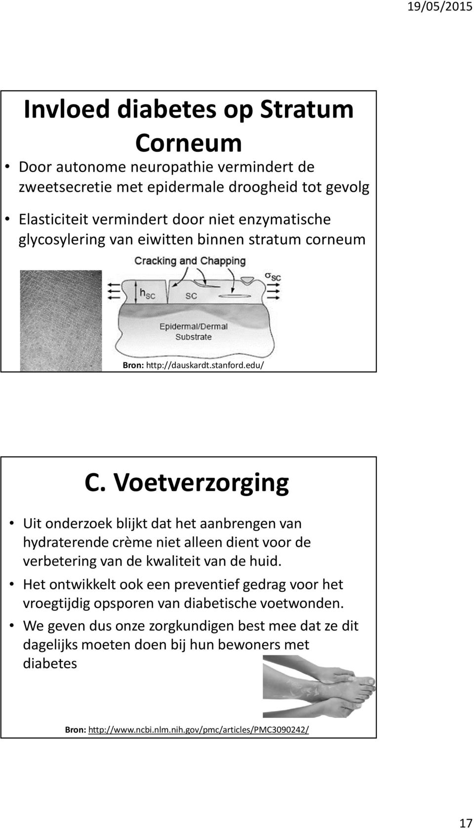 Voetverzorging Uit onderzoek blijkt dat het aanbrengen van hydraterende crème niet alleen dient voor de verbetering van de kwaliteit van de huid.