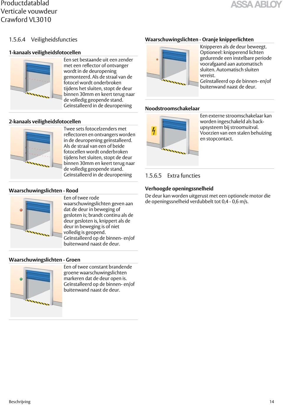 Geïnstalleerd in de deuropening 2-kanaals veiligheidsfotocellen Twee sets fotocelzenders met reflectoren en ontvangers worden in de deuropening geïnstalleerd.