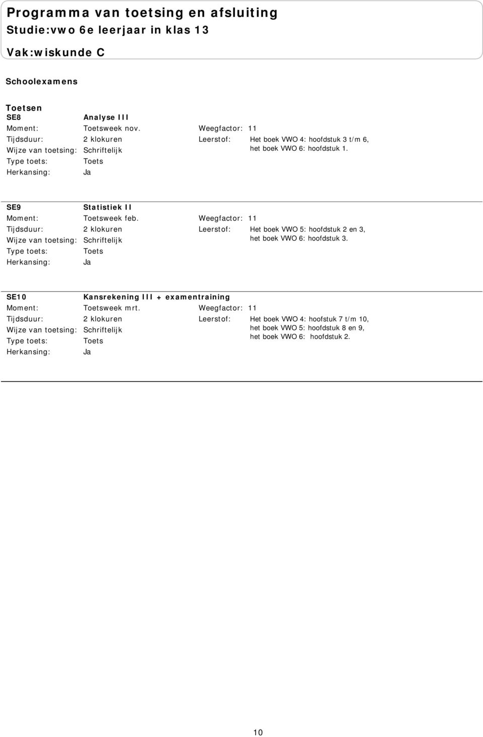 SE9 Statistiek II week feb.