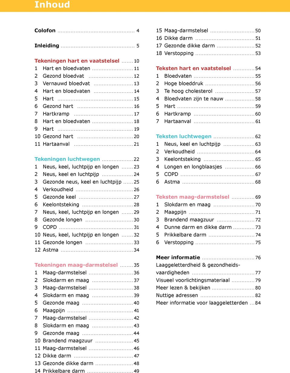 ..24 3 Gezonde neus, keel en luchtpijp...25 4 Verkoudheid...26 5 Gezonde keel...27 6 Keelontsteking...28 7 Neus, keel, luchtpijp en longen...29 8 Gezonde longen...30 9 COPD.