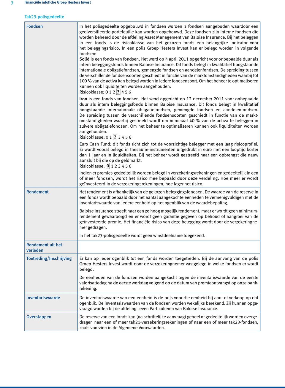 Bij het beleggen in een fonds is de risicoklasse van het gekozen fonds een belangrijke indicator voor het beleggingsrisico.