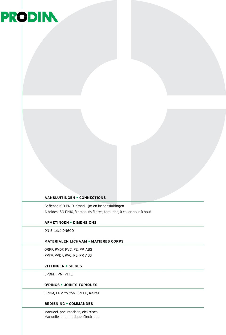 GRPP, PVDF, PVC, PE, PP, ABS PPFV, PVDF, PVC, PE, PP, ABS ZITTINGEN SIEGES EPDM, FPM, PTFE O RINGS JOINTS