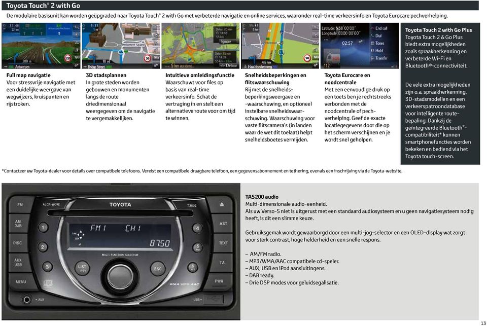 Full map navigatie Voor stressvrije navigatie met een duidelijke weergave van wegwijzers, kruispunten en rijstroken.