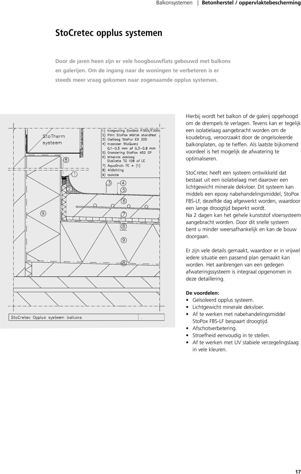 Tevens kan er tegelijk een isolatielaag aangebracht worden om de koudebrug, veroorzaakt door de ongeïsoleerde balkonplaten, op te heffen.