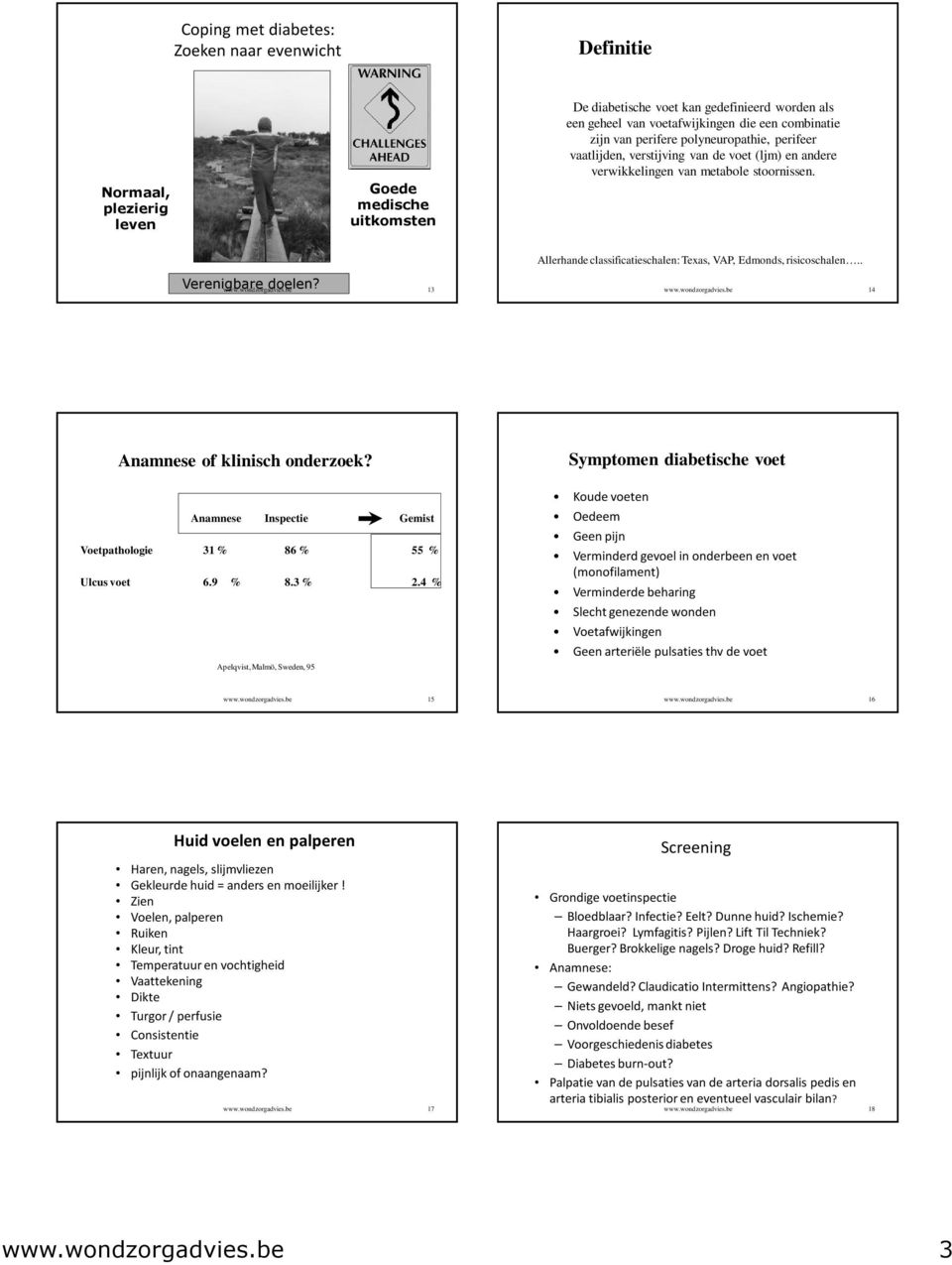 Allerhande classificatieschalen: Texas, VAP, Edmonds, risicoschalen.. Verenigbare doelen? 13 14 Anamnese of klinisch onderzoek?