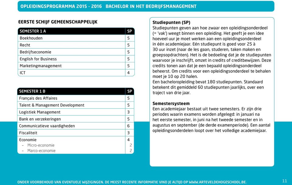 4 2 2 Studiepunten () Studiepunten geven aan hoe zwaar een opleidingsonderdeel (= vak ) weegt binnen een opleiding.