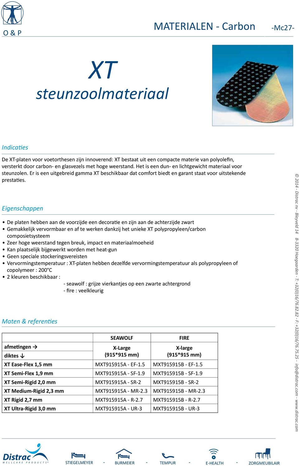 De platen hebben aan de voorzijde een decoratie en zijn aan de achterzijde zwart Gemakkelijk vervormbaar en af te werken dankzij het unieke XT polypropyleen/carbon composietsysteem Zeer hoge