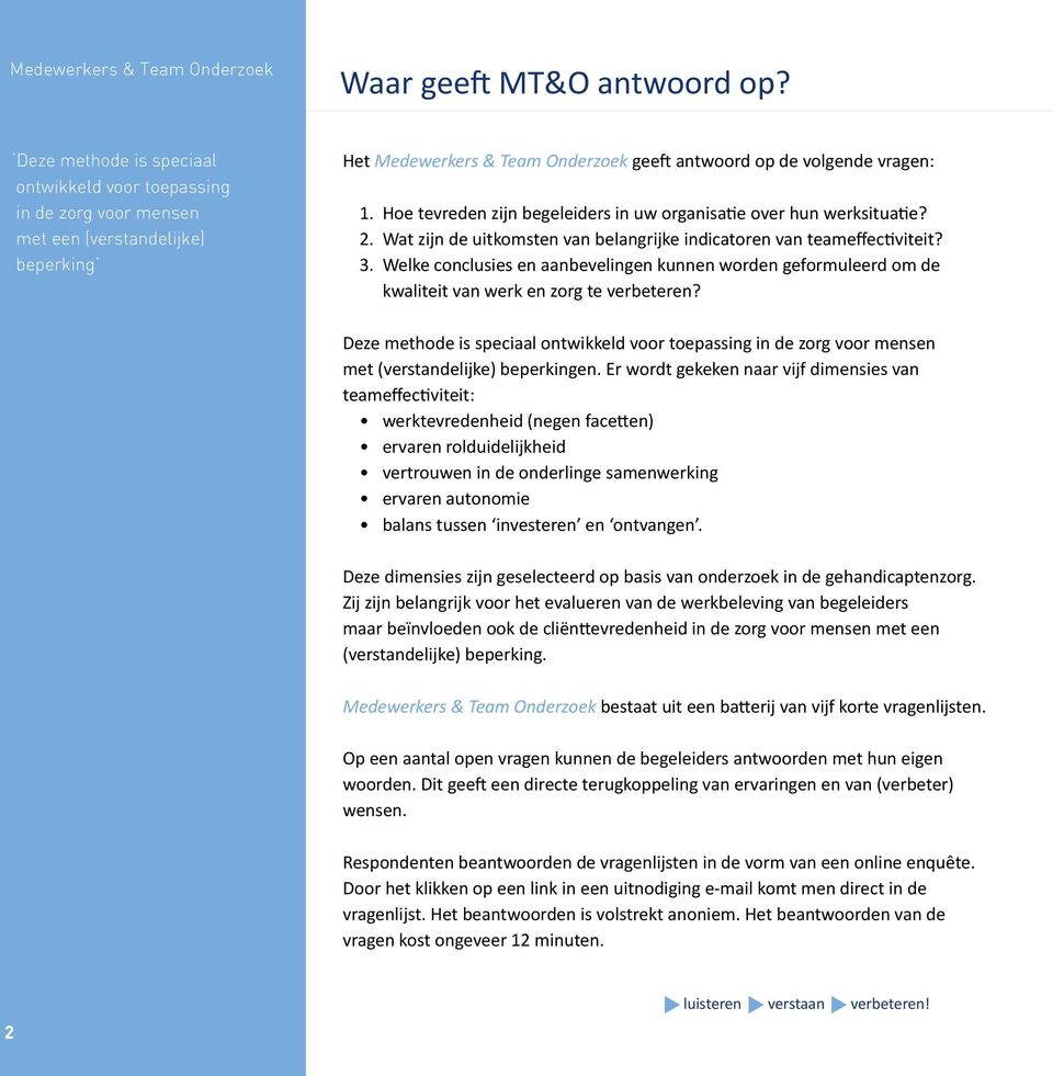 Welke conclusies en aanbevelingen kunnen worden geformuleerd om de kwaliteit van werk en zorg te verbeteren?