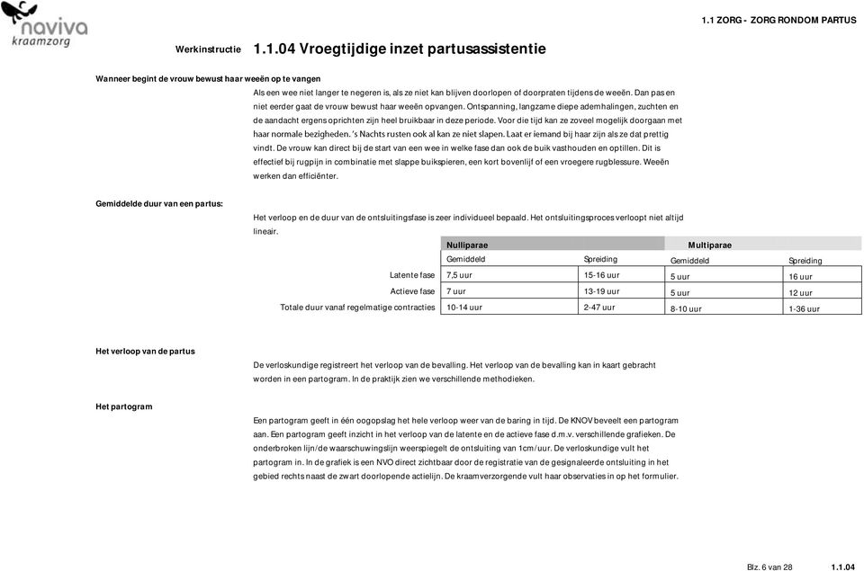 Voor die tijd kan ze zoveel mogelijk doorgaan met d bij haar zijn als ze dat prettig vindt. De vrouw kan direct bij de start van een wee in welke fase dan ook de buik vasthouden en optillen.