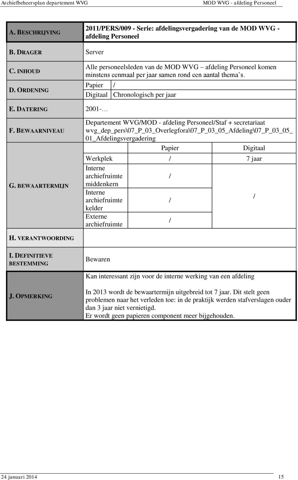 DATERING 2001- Departement WVGMOD - afdeling PersoneelStaf + secretariaat wvg_dep_pers\07_p_03_overlegfora\07_p_03_05_afdeling\07_p_03_05_ 01_Afdelingsvergadering Werkplek 7 jaar Bewaren