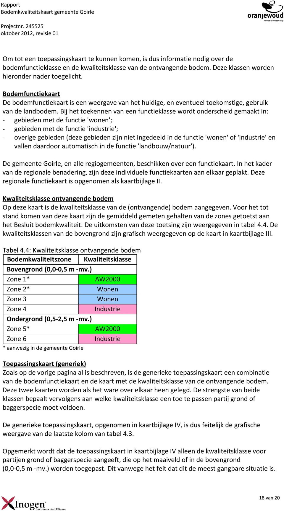 Bij het toekennen van een functieklasse wordt onderscheid gemaakt in: - gebieden met de functie 'wonen'; - gebieden met de functie 'industrie'; - overige gebieden (deze gebieden zijn niet ingedeeld