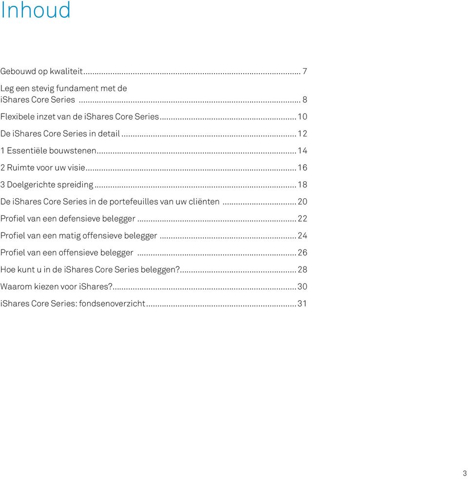 .. 18 De ishares Core Series in de portefeuilles van uw cliënten... 20 Profiel van een defensieve belegger.