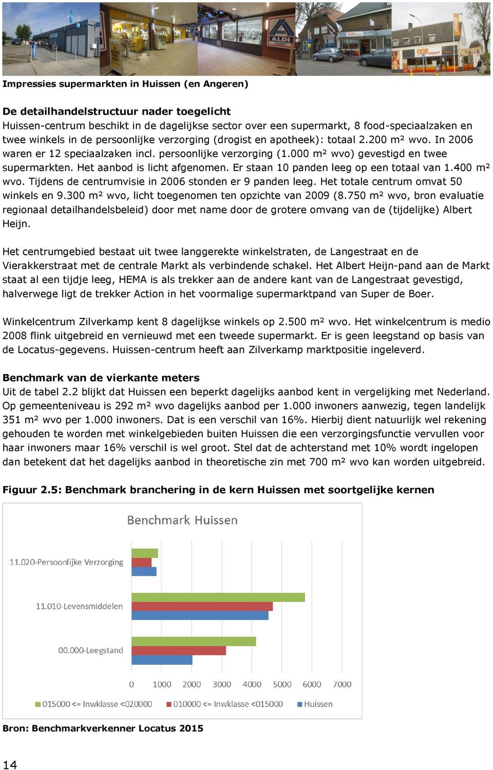 Het aanbod is licht afgenomen. Er staan 10 panden leeg op een totaal van 1.400 m² wvo. Tijdens de centrumvisie in 2006 stonden er 9 panden leeg. Het totale centrum omvat 50 winkels en 9.