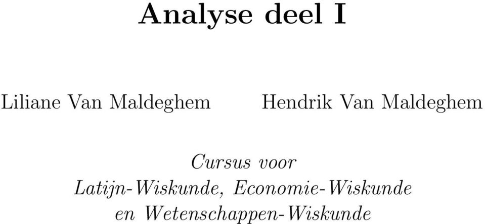 Cursus voor Latijn-Wiskunde,