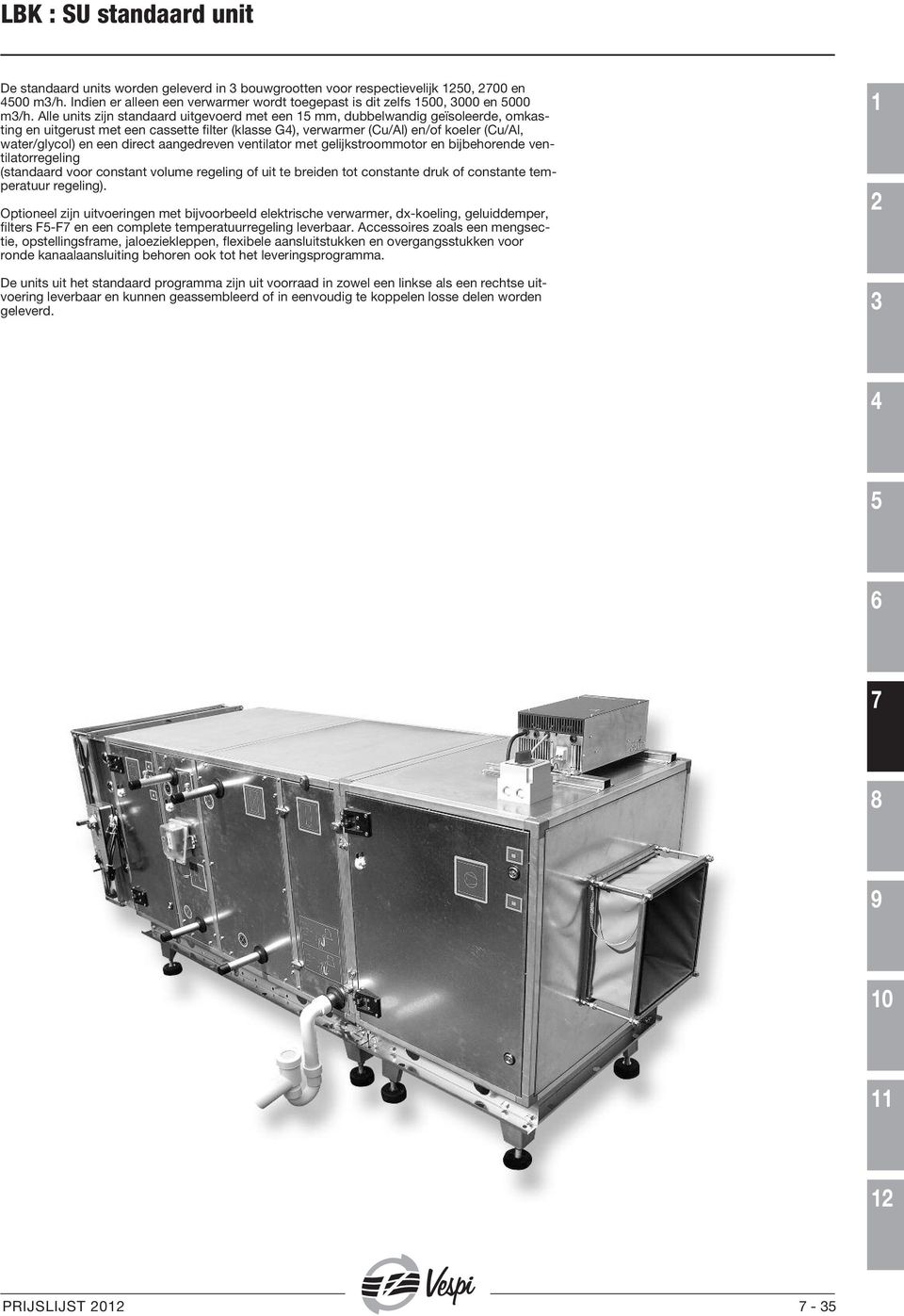 aangedreven ventilator met gelijkstroommotor en bijbehorende ventilatorregeling (standaard voor constant volume regeling of uit te breiden tot constante druk of constante temperatuur regeling).