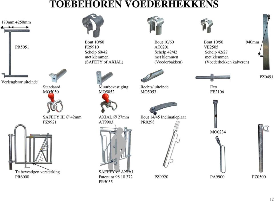 Standaard Muurbevestiging Rechts/ uiteinde Eco MO5050 MO5052 MO5053 FE2106 PZ0491 SAFETY III 42mm AXIAL 27mm Bout 14/45