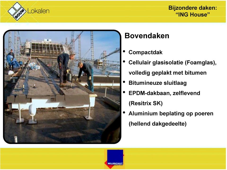 Bitumineuze sluitlaag EPDM-dakbaan, zelflevend