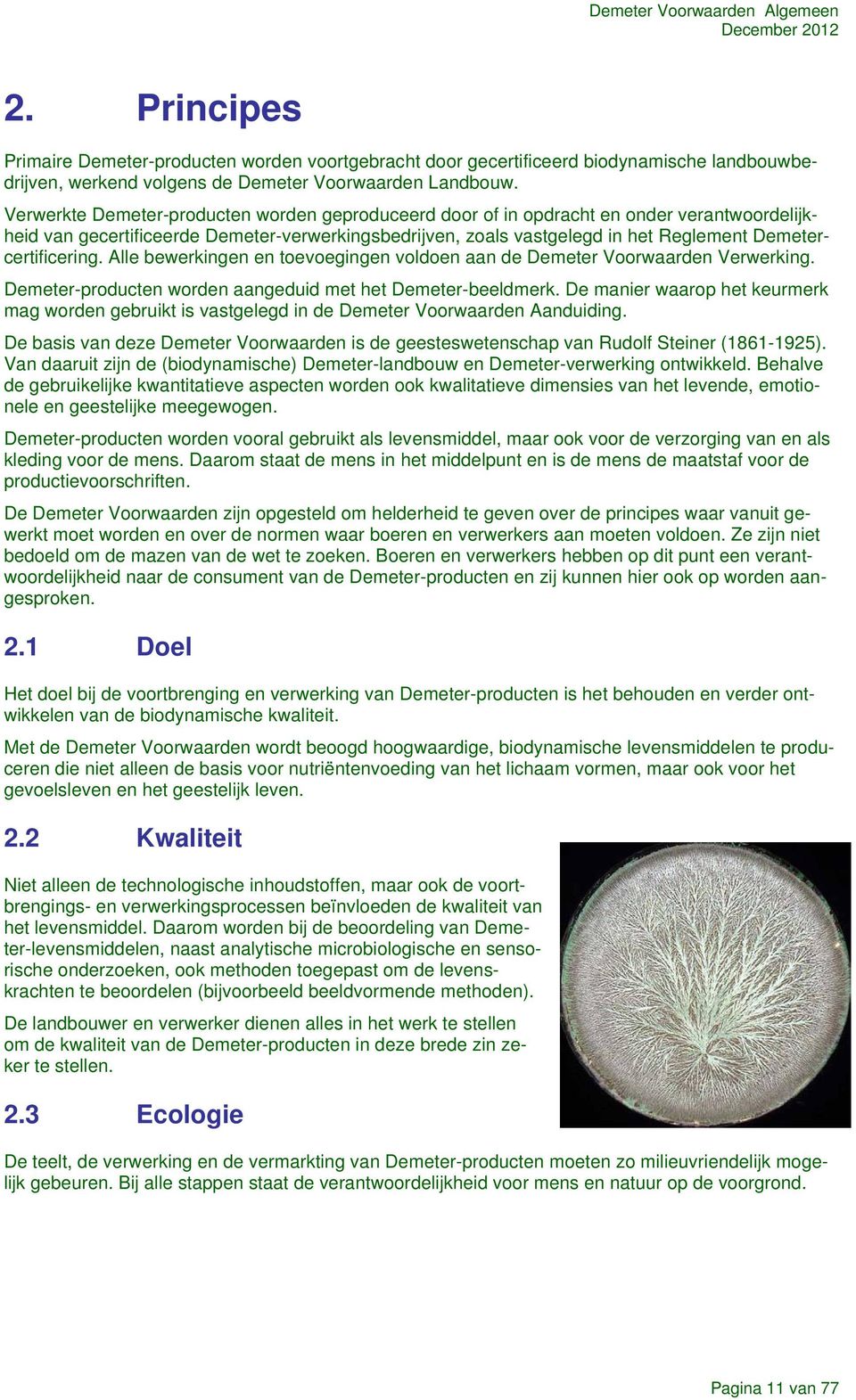 Verwerkte Demeter-producten worden geproduceerd door of in opdracht en onder verantwoordelijkheid van gecertificeerde Demeter-verwerkingsbedrijven, zoals vastgelegd in het Reglement