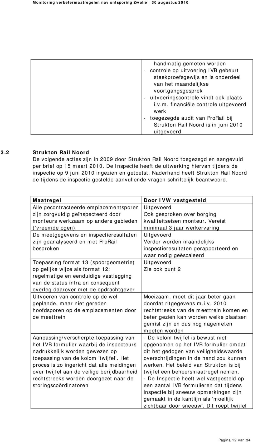 De Inspectie heeft de uitwerking hiervan tijdens de inspectie op 9 juni 2010 ingezien en getoetst.