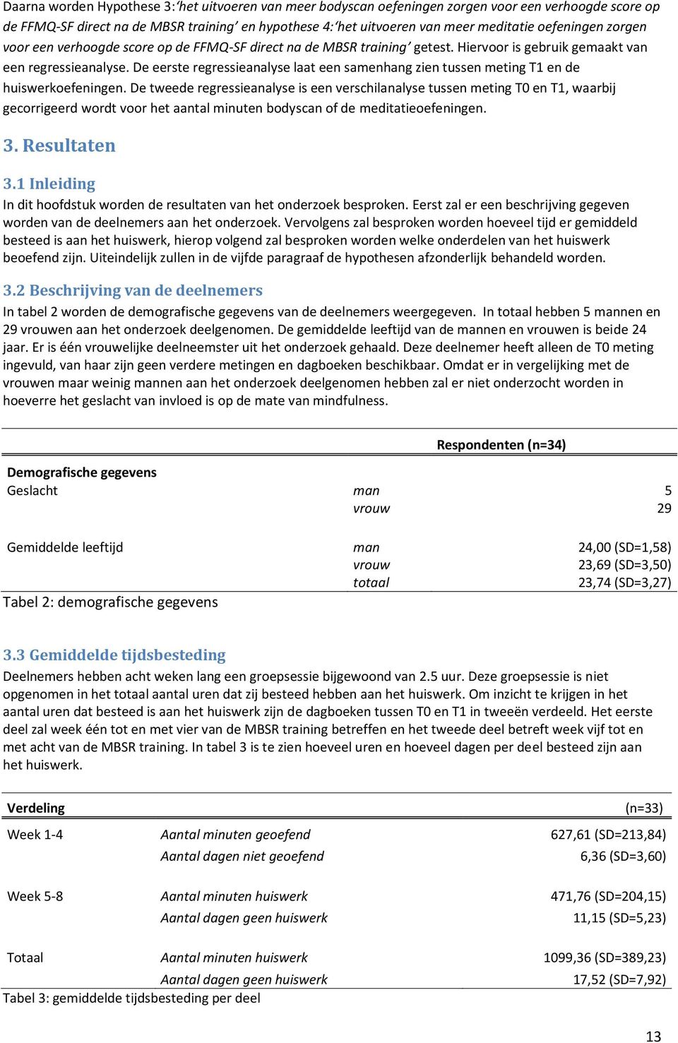 De eerste regressieanalyse laat een samenhang zien tussen meting T1 en de huiswerkoefeningen.