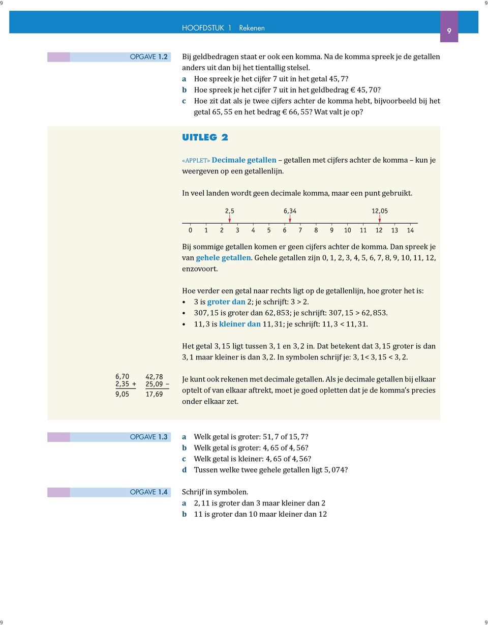 c Hoe zit dat als je twee cijfers achter de komma hebt, bijvoorbeeld bij het getal 65, 55 en het bedrag 66, 55? Wat valt je op?