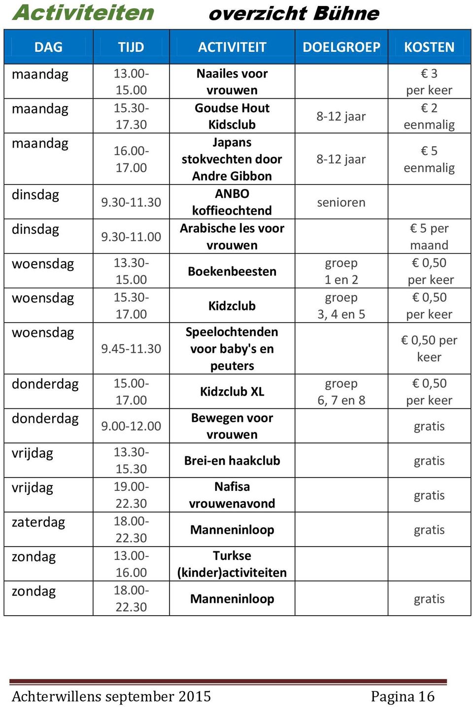 30 zaterdag 18.00-22.