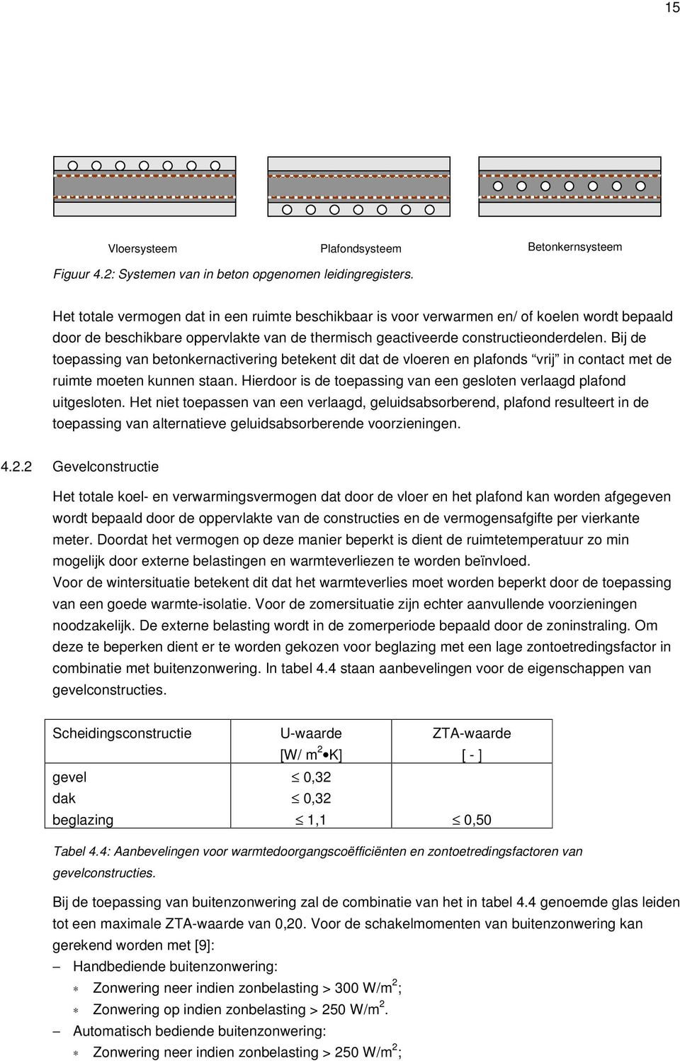 Bij de toepassing van betonkernactivering betekent dit dat de vloeren en plafonds vrij in contact met de ruimte moeten kunnen staan.