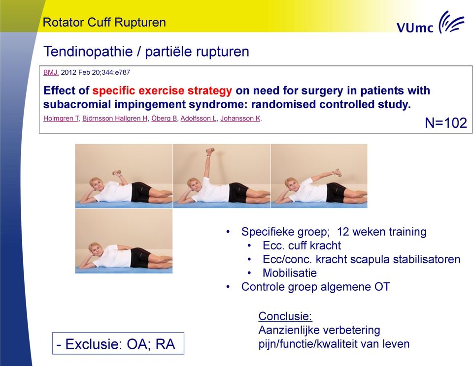 randomised controlled study. Holmgren T, Björnsson Hallgren H, Öberg B, Adolfsson L, Johansson K.