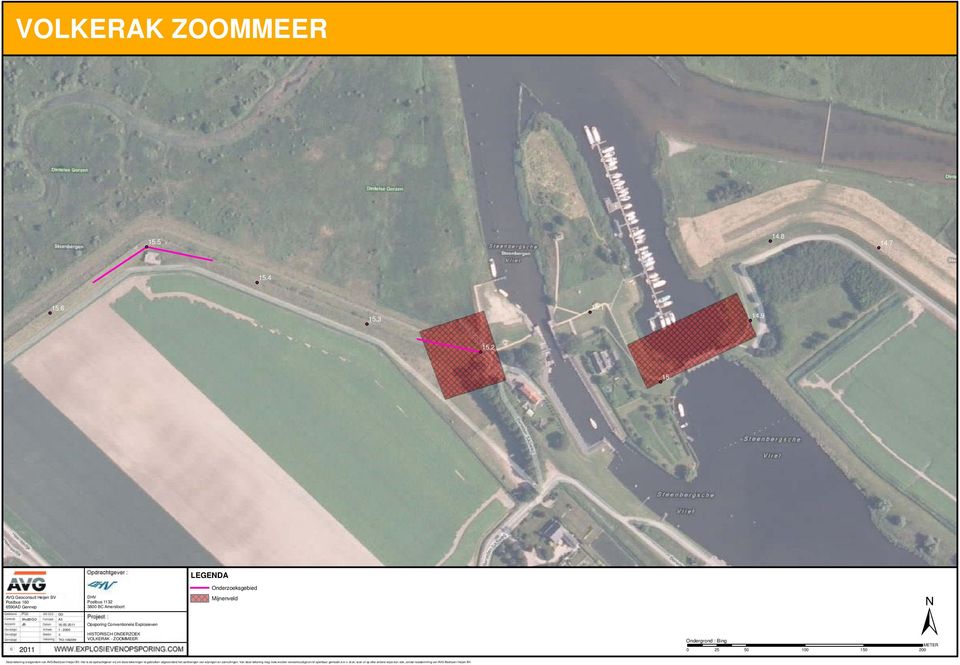 Opsporing Conventionele Explosieven HISTORISCH ONDERZOEK VOLKERAK - ZOOMMEER Mijnenveld Ondergrond : Bing 0 25 50 100 150 200 ± METER Deze tekening is eigendom van AVG Bedrijven