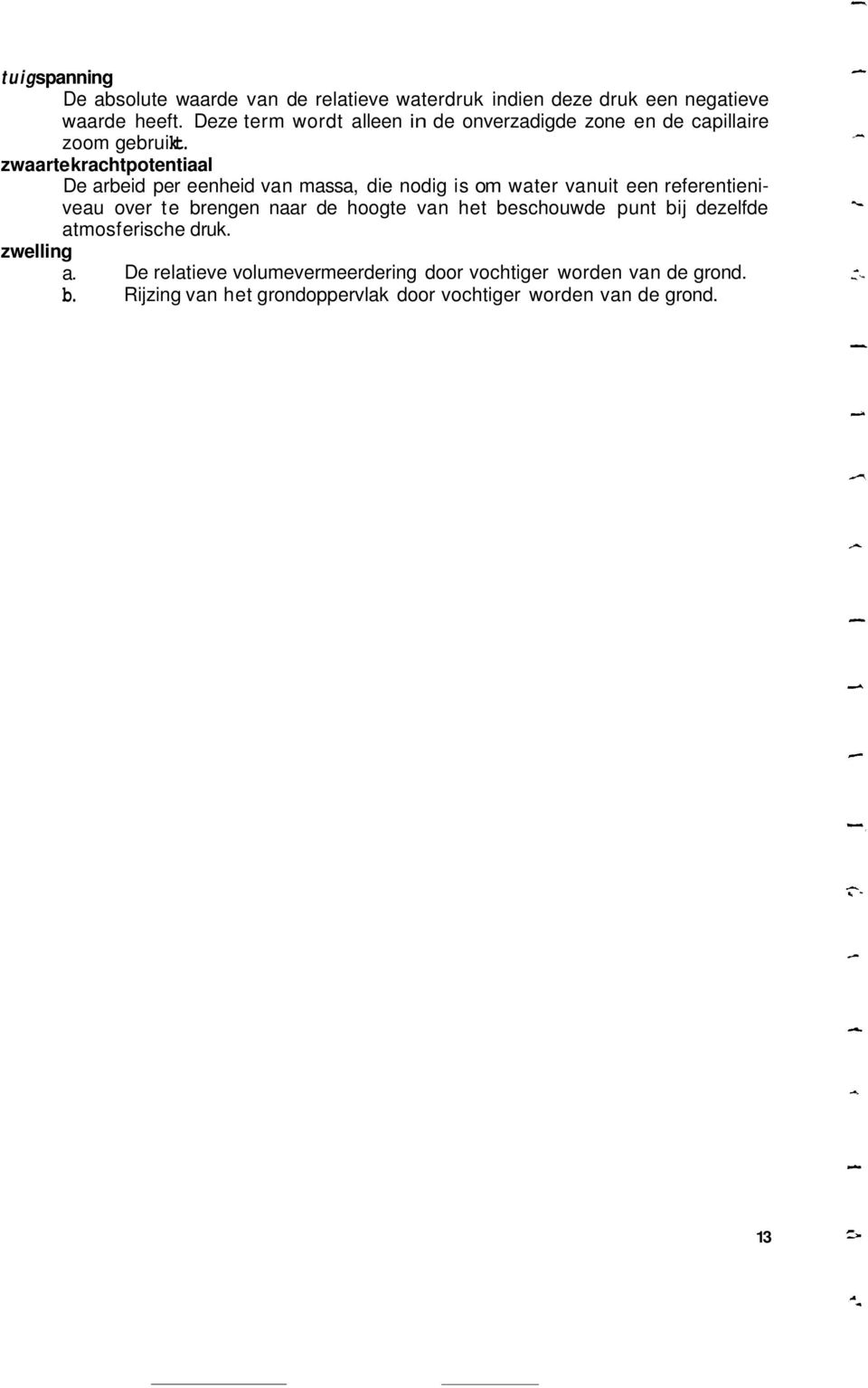 ui kt. zwaarte krachtpotentiaal zwelling a. b.