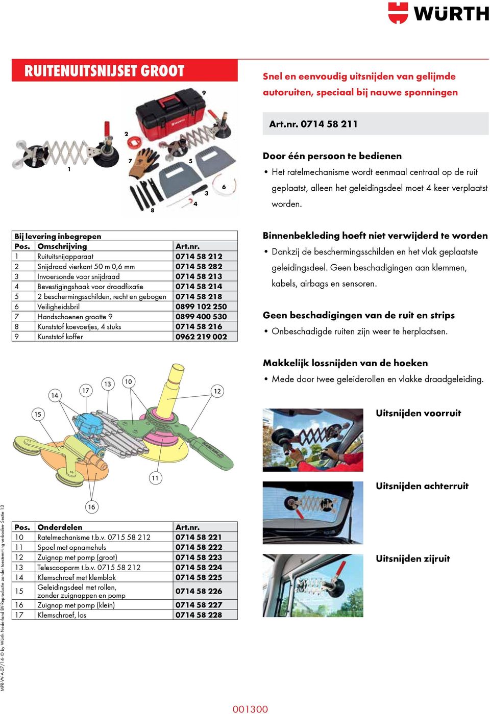 Bij levering inbegrepen Pos. Omschrijving Art.nr.