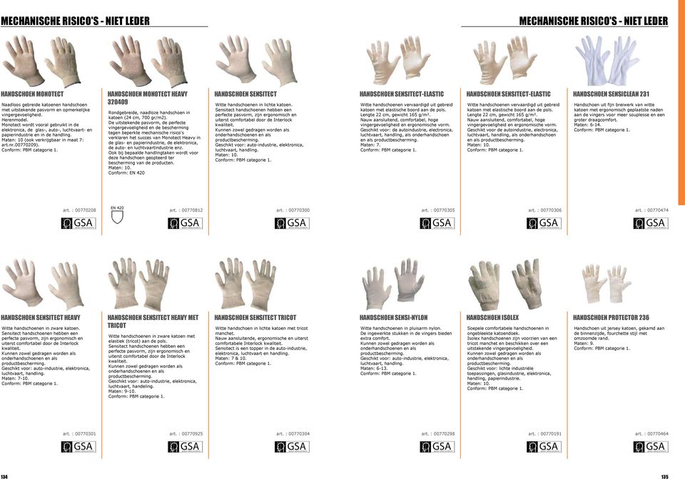 HANDSCHOEN MONOTECT HEAVY 320409 Rondgebreide, naadloze handschoen in katoen (24 cm, 700 gr/m2).