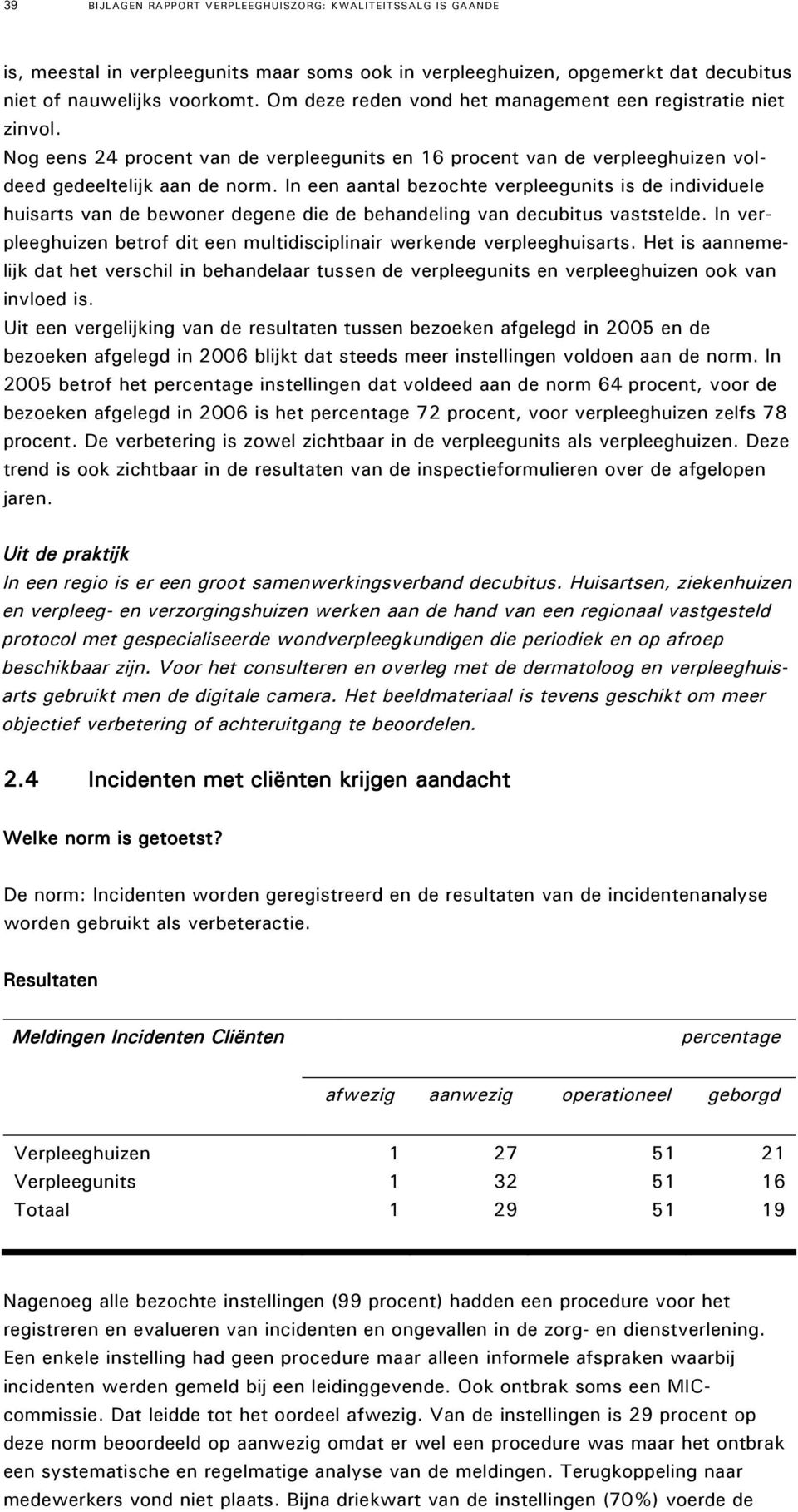 In een aantal bezochte verpleegunits is de individuele huisarts van de bewoner degene die de behandeling van decubitus vaststelde.