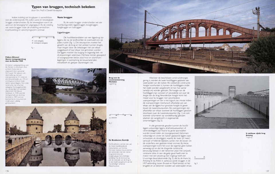 Vaste bruggen Bij de vaste bruggen onderscheiden we vier hoofdcategorieën: liggerbruggen, boogbruggen, hangbruggen en tuibruggen.
