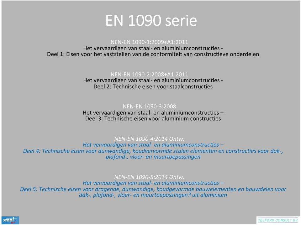 3: Technische eisen voor aluminium construcaes NEN- EN 1090-4:2014 Ontw.