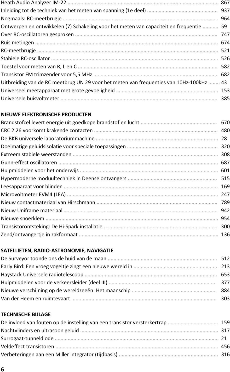 .. 526 Toestel voor meten van R, L en C... 582 Transistor FM trimzender voor 5,5 MHz... 682 Uitbreiding van de RC meetbrug UN 29 voor het meten van frequenties van 10Hz-100kHz.