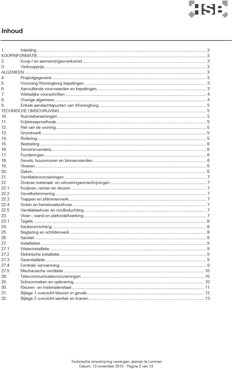 .. 5 11. Krijtstreepmethode... 5 12. Peil van de woning... 5 13. Grondwerk... 5 14. Riolering... 5 15. Bestrating... 6 16. Terreininventaris... 6 17. Funderingen... 6 18.