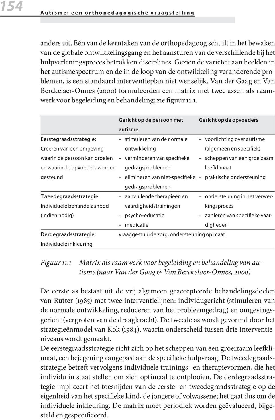 Gezien de variëteit aan beelden in het autismespectrum en de in de loop van de ontwikkeling veranderende problemen, is een standaard interventieplan niet wenselijk.