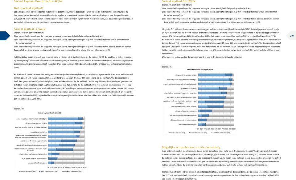 Bijvoorbeeld: stel als iemand niet weet welke voorbereidingen hij kan treffen in huis voor brand, dan beschikt diegene over sociaal kapitaal als hij iemand kent die hem daarin kan adviseren en helpen.