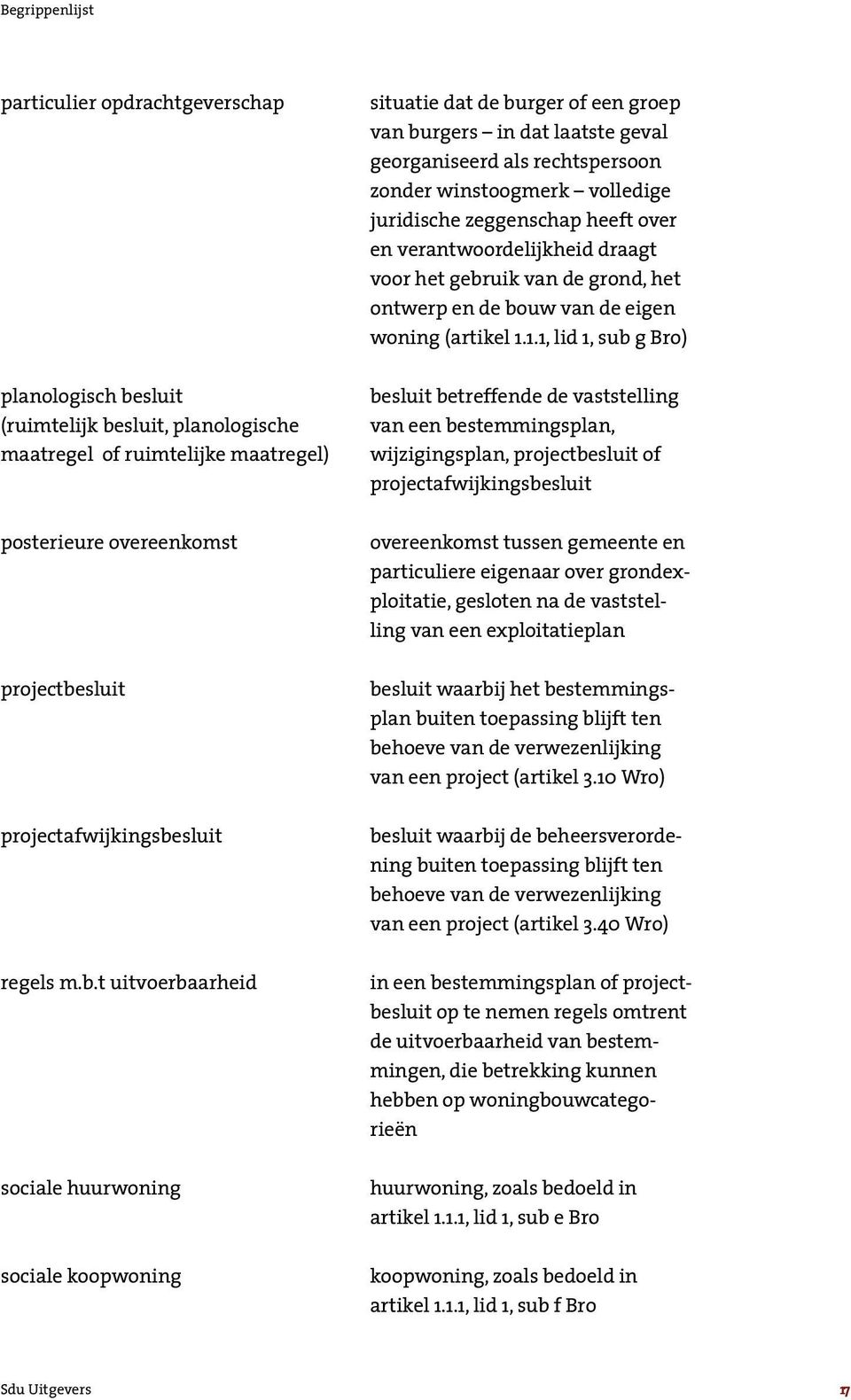 1.1, lid 1, sub g Bro) planologisch besluit (ruimtelijk besluit, planologische maatregel of ruimtelijke maatregel) besluit betreffende de vaststelling van een bestemmingsplan, wijzigingsplan,