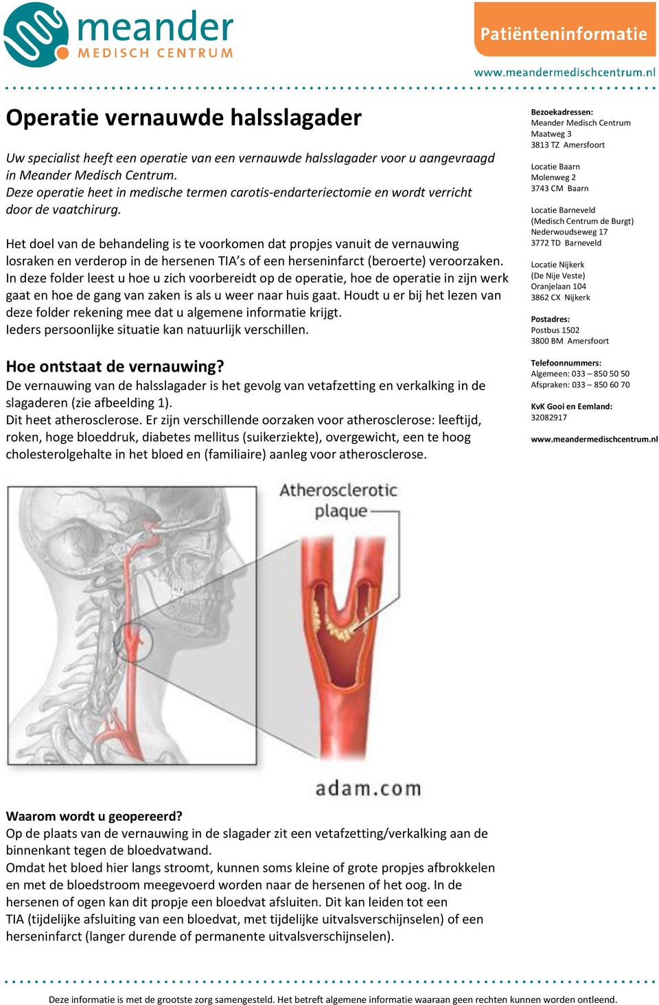 Het doel van de behandeling is te voorkomen dat propjes vanuit de vernauwing losraken en verderop in de hersenen TIA s of een herseninfarct (beroerte) veroorzaken.