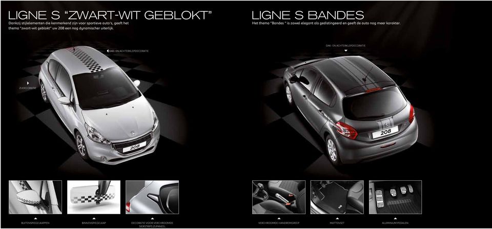 Ligne S BANDES Het thema Bandes is zowel elegant als gedistingeerd en geeft de auto nog meer karakter.