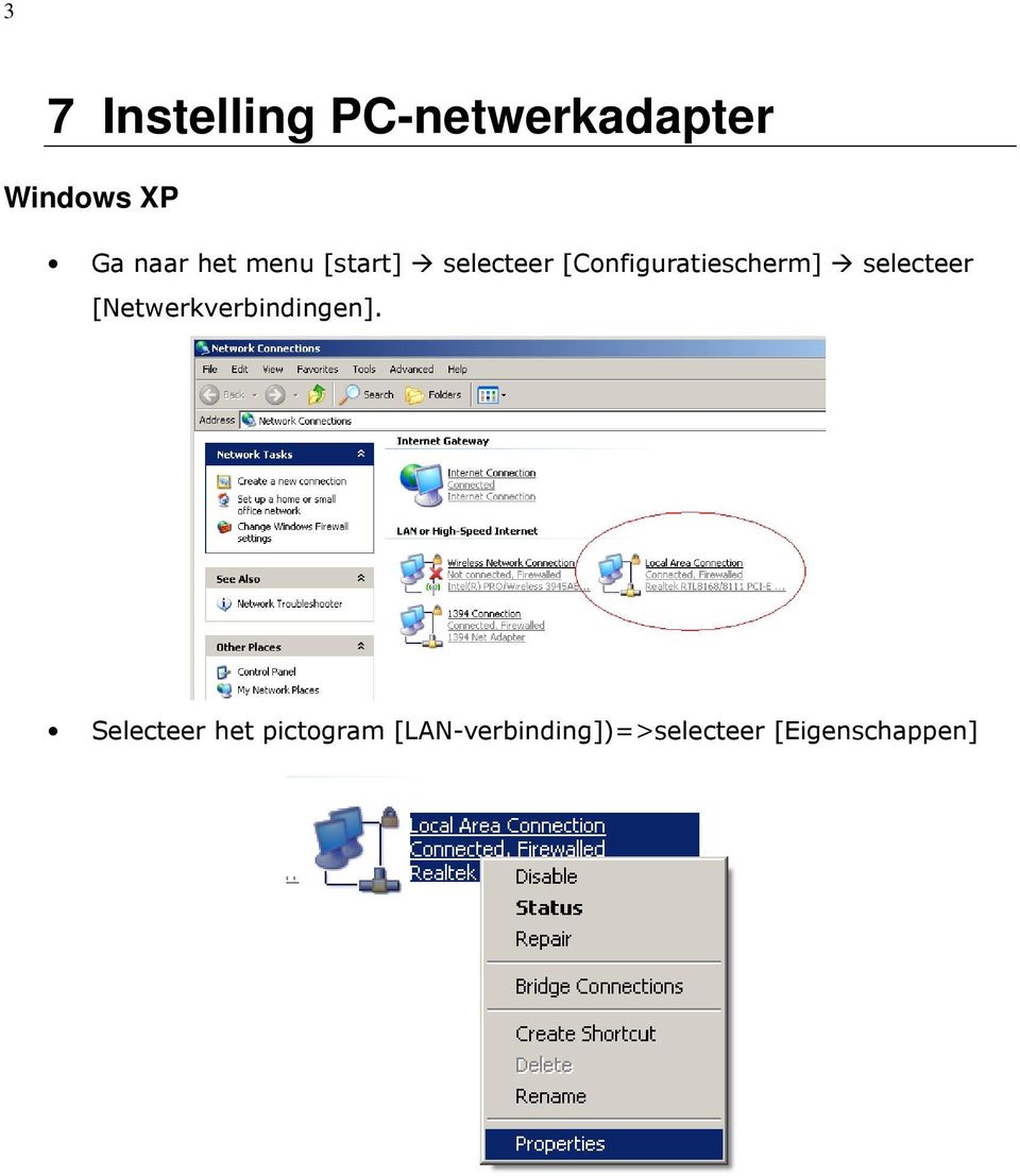 selecteer [Netwerkverbindingen].