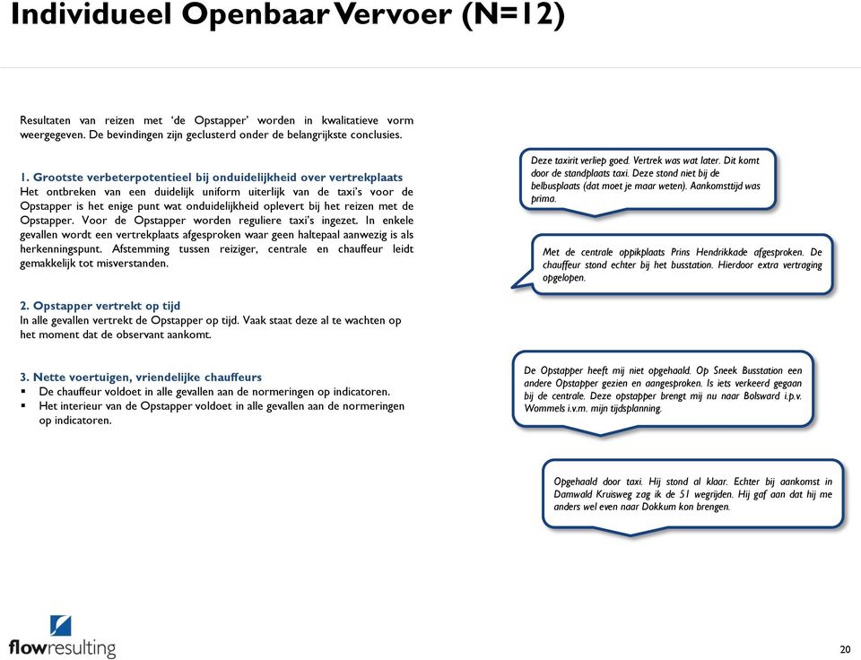 het reizen met de Opstapper. Voor de Opstapper worden reguliere taxi s ingezet. In enkele gevallen wordt een vertrekplaats afgesproken waar geen haltepaal aanwezig is als herkenningspunt.