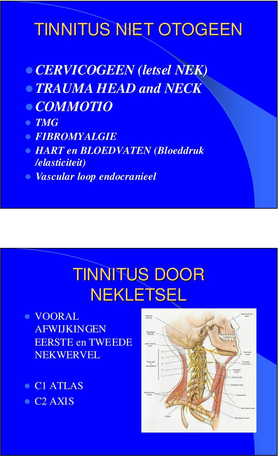 /elasticiteit) Vascular loop endocranieel TINNITUS DOOR