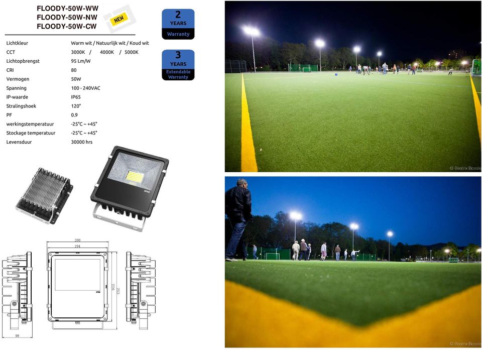 1 00-240VAC Stralingshoek 1 20