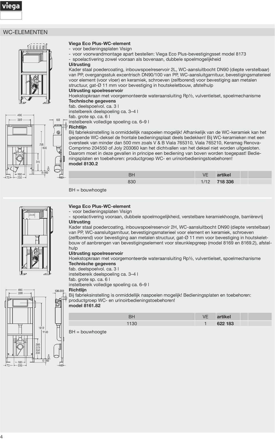 voor bevestiging aan metalen structuur, gat- Ø 11 mm voor bevestiging in houtskeletbouw, afstelhulp spoelreservoir instelbereik deelspoeling ca. 3 4 l fab. grote sp. ca. 6 l instelbereik volledige spoeling ca.